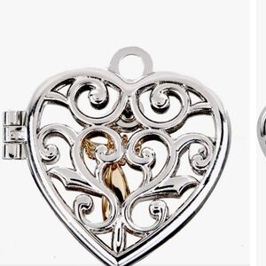 Guardian Angel of Love Silver Heart Locket Pendant